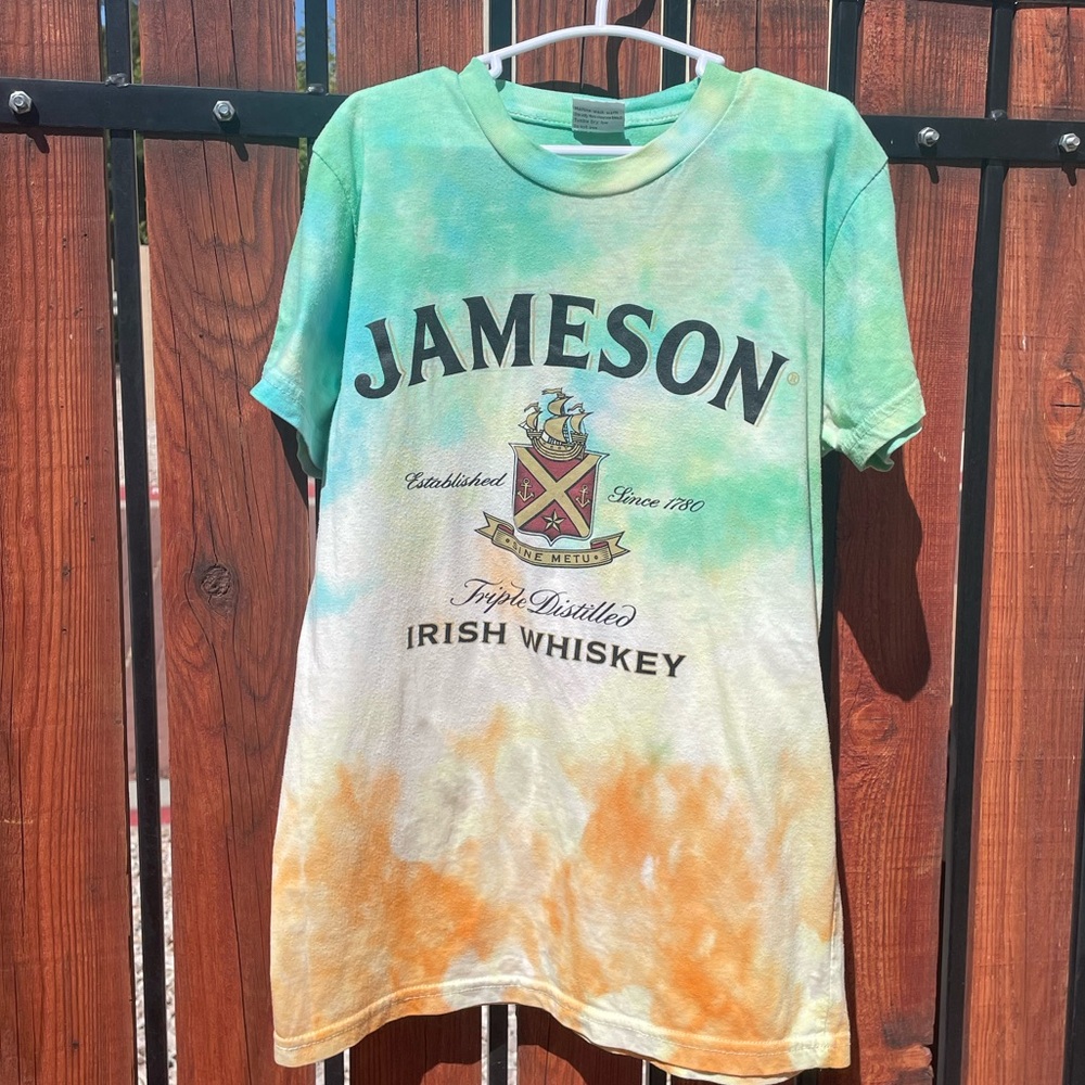Custom Tie Die Ladies Jameson Whiskey Tshirt